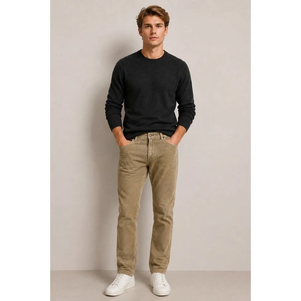 Banana Republic Slim Fit Men's Corduroy Pants Tan Stretch Cotton 32x30